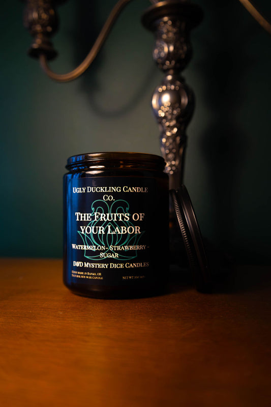 The Fruits of your Labor D&D Dice Candle